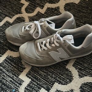 New Balance Gray and White Sneakers